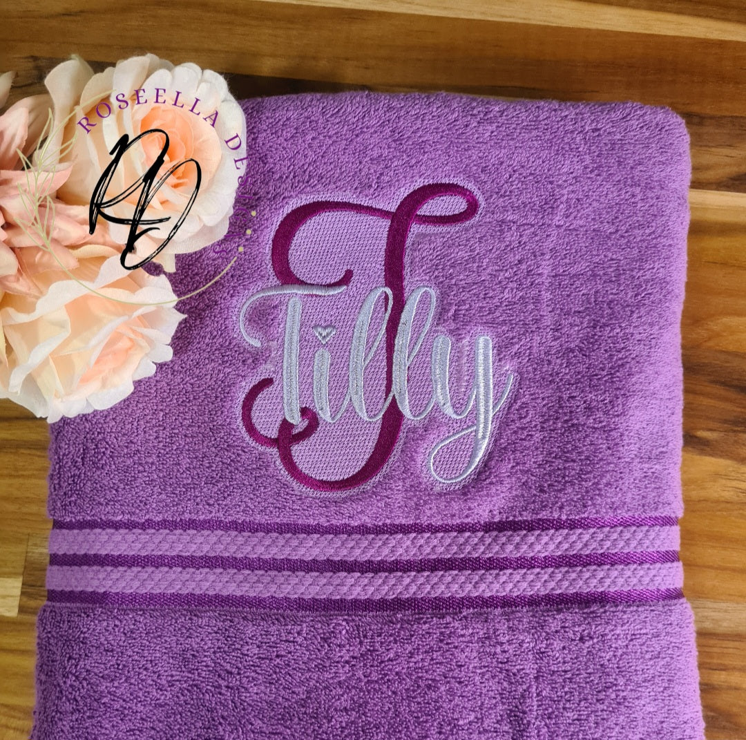 Personalised Embroidered Initial Bath Towel