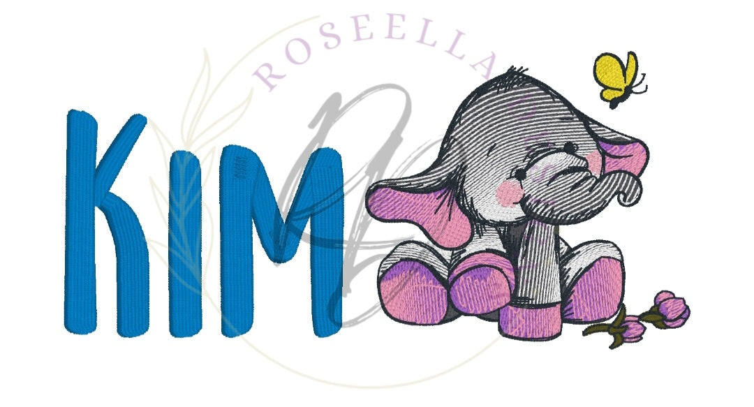 Personalised Embroidered Baby Elephant Bath Towel