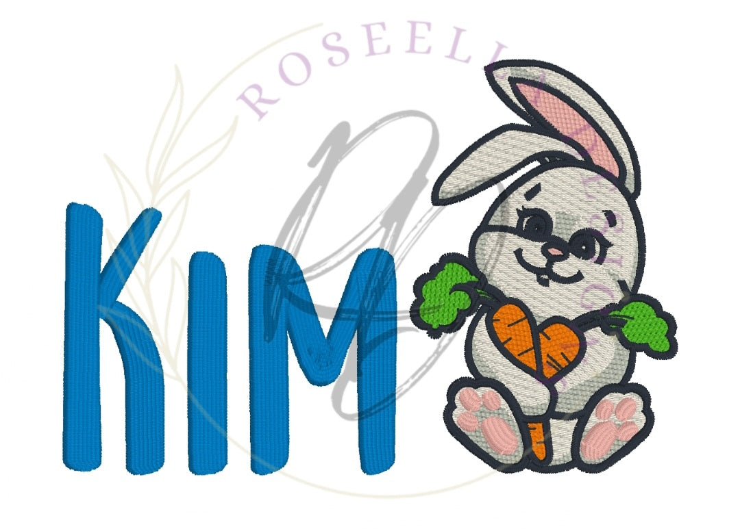 Personalised Embroidered Bunny Cuddle Bath Towel