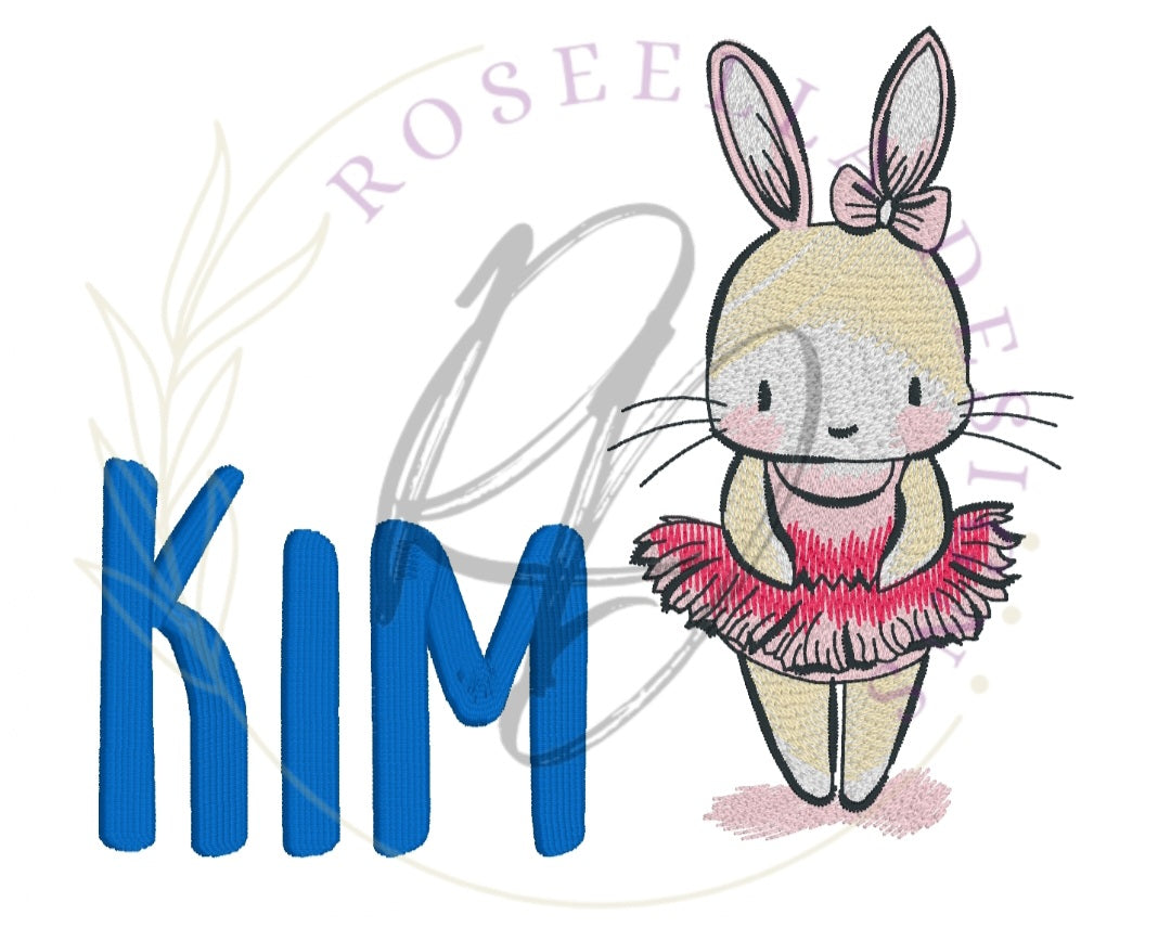 Personalised Embroidered Ballerina Bunny Bath Towel