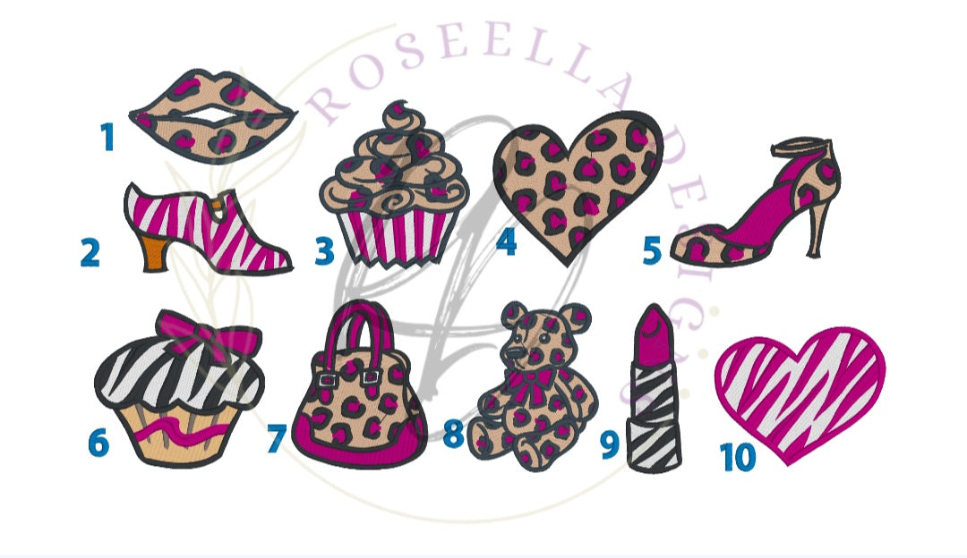 Personalised Embroidered Girly Bath Towel (10 Design Options)