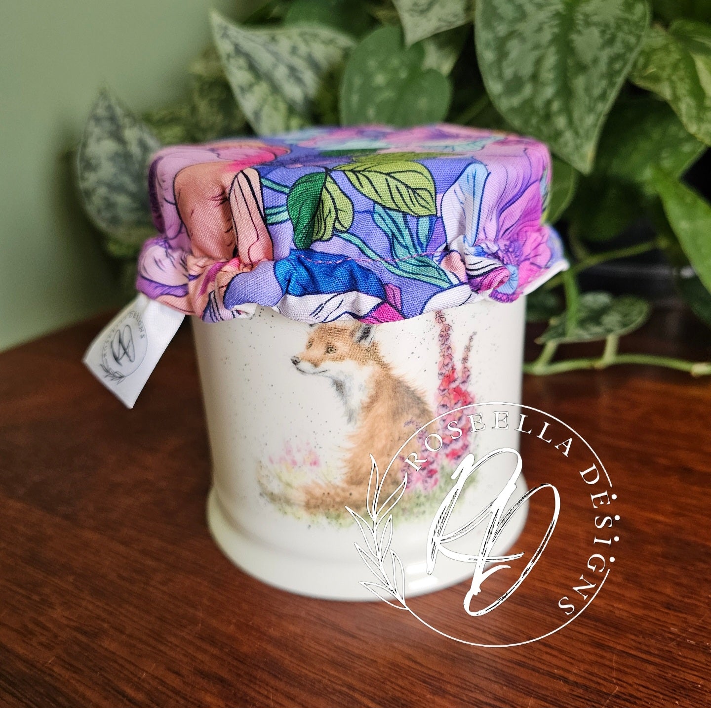 ~Purple Floral ~ Reusable Bowl Cover BUNDLE 5 sizes