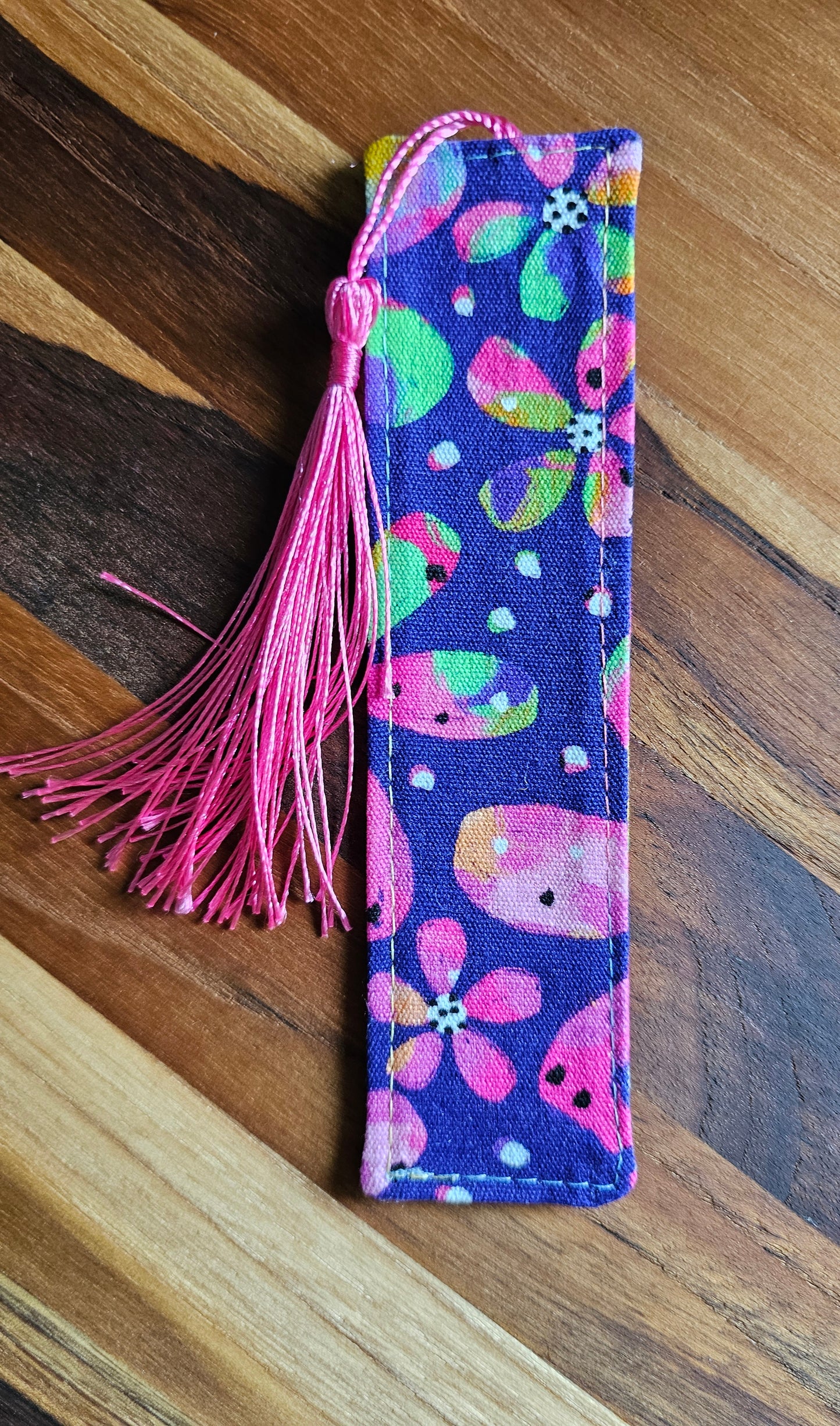 Fabric Bookmark ~ Purple Floral ~
