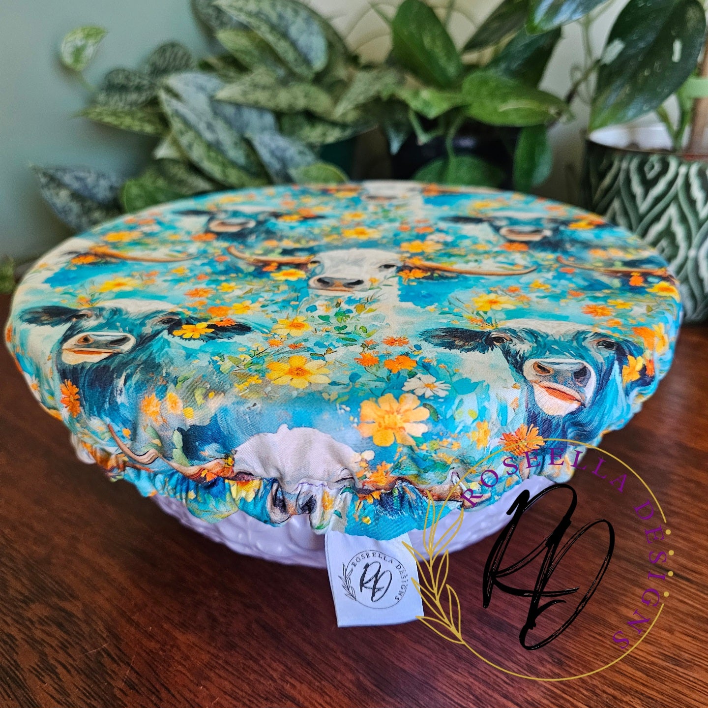 ~Longhorns~ Reusable Bowl Cover Large ~ 20cm / 8" - 25cm/ 10"