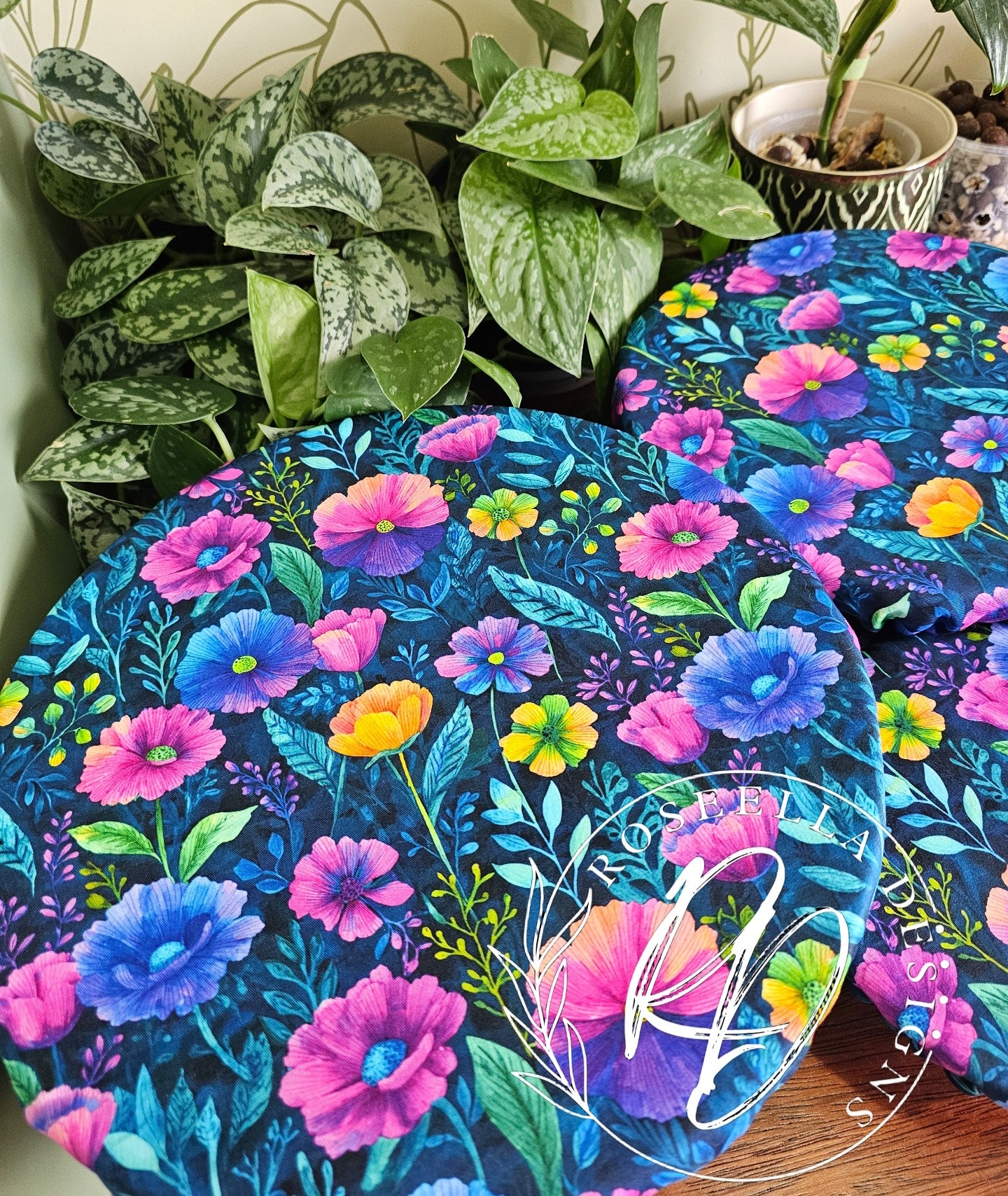 ~Fantasy Floral ~ Reusable Bowl Cover BUNDLE 4 sizes
