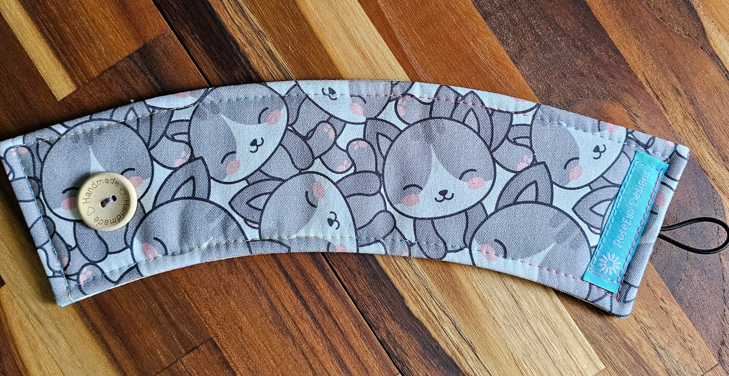 Take Away Cup Cozy ~ Grey Kitty ~