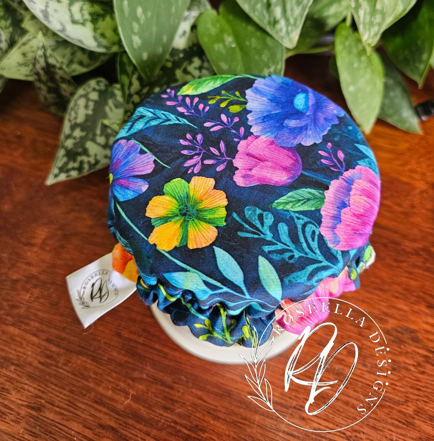 ~Fantasy Floral~ Reusable SD Starter Jar Cover XS ~ fits jars up to 11.43cm / 4.5"