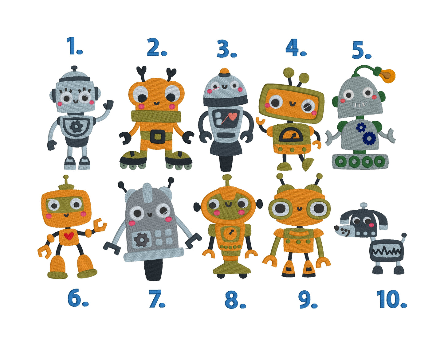 Personalised Embroidered Robot Bath Towel (10 Design Options)