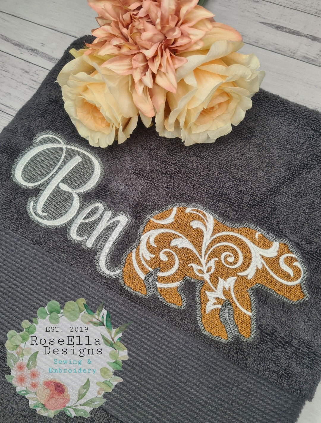 Personalised Embroidered Decorative Bear Bath Towel