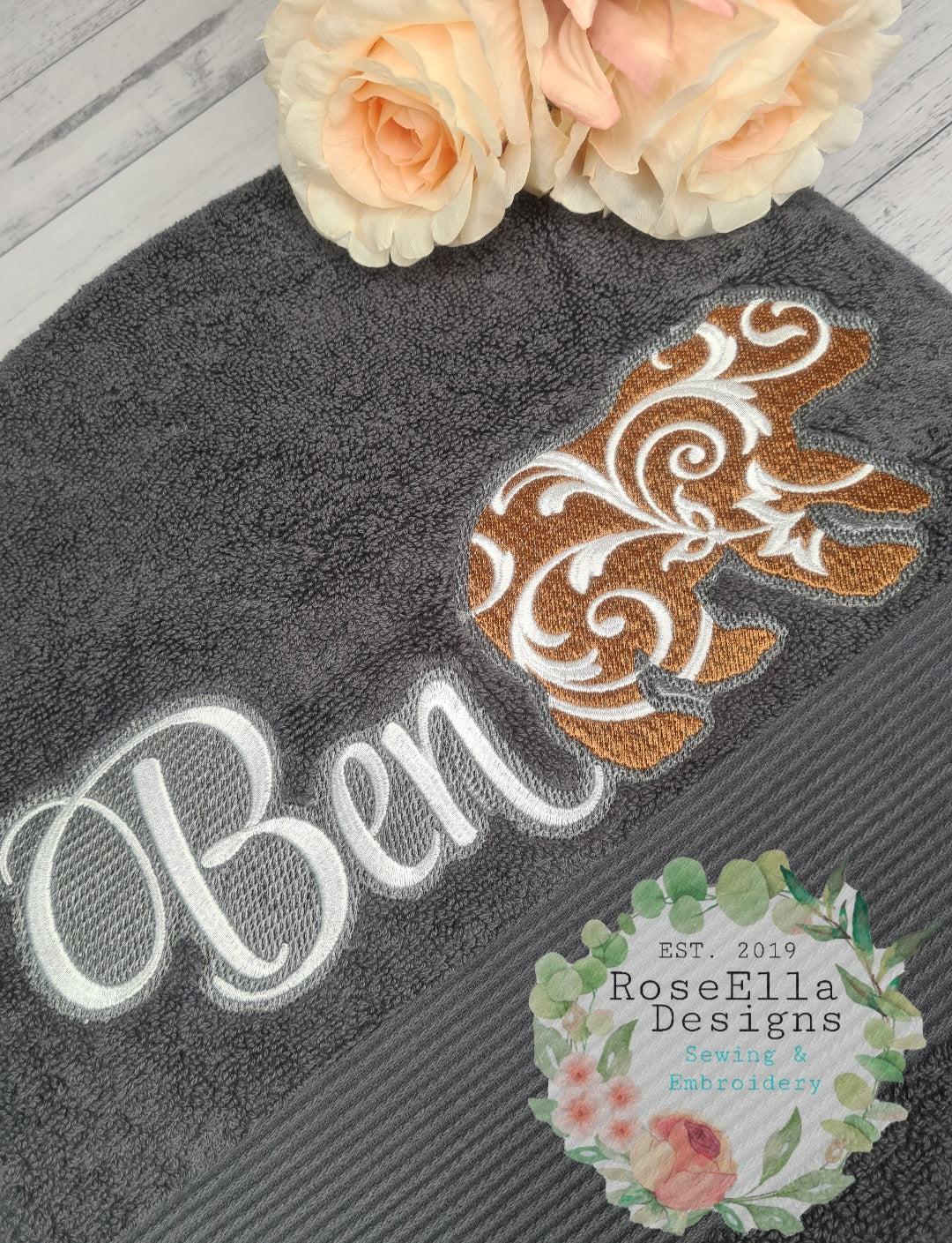 Personalised Embroidered Decorative Bear Bath Towel
