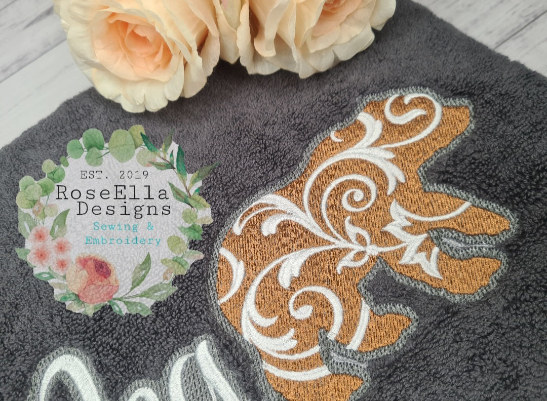 Personalised Embroidered Decorative Bear Bath Towel