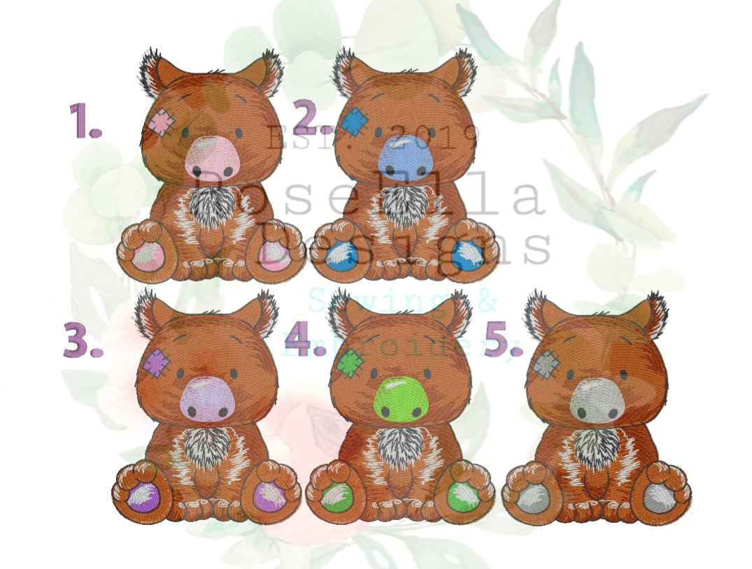 Personalised Embroidered Wombat Bath Towel (5 Design Colour Options)