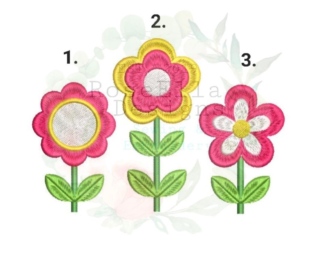 Personalised Embroidered Flower Bath Towel (3 Design Options)