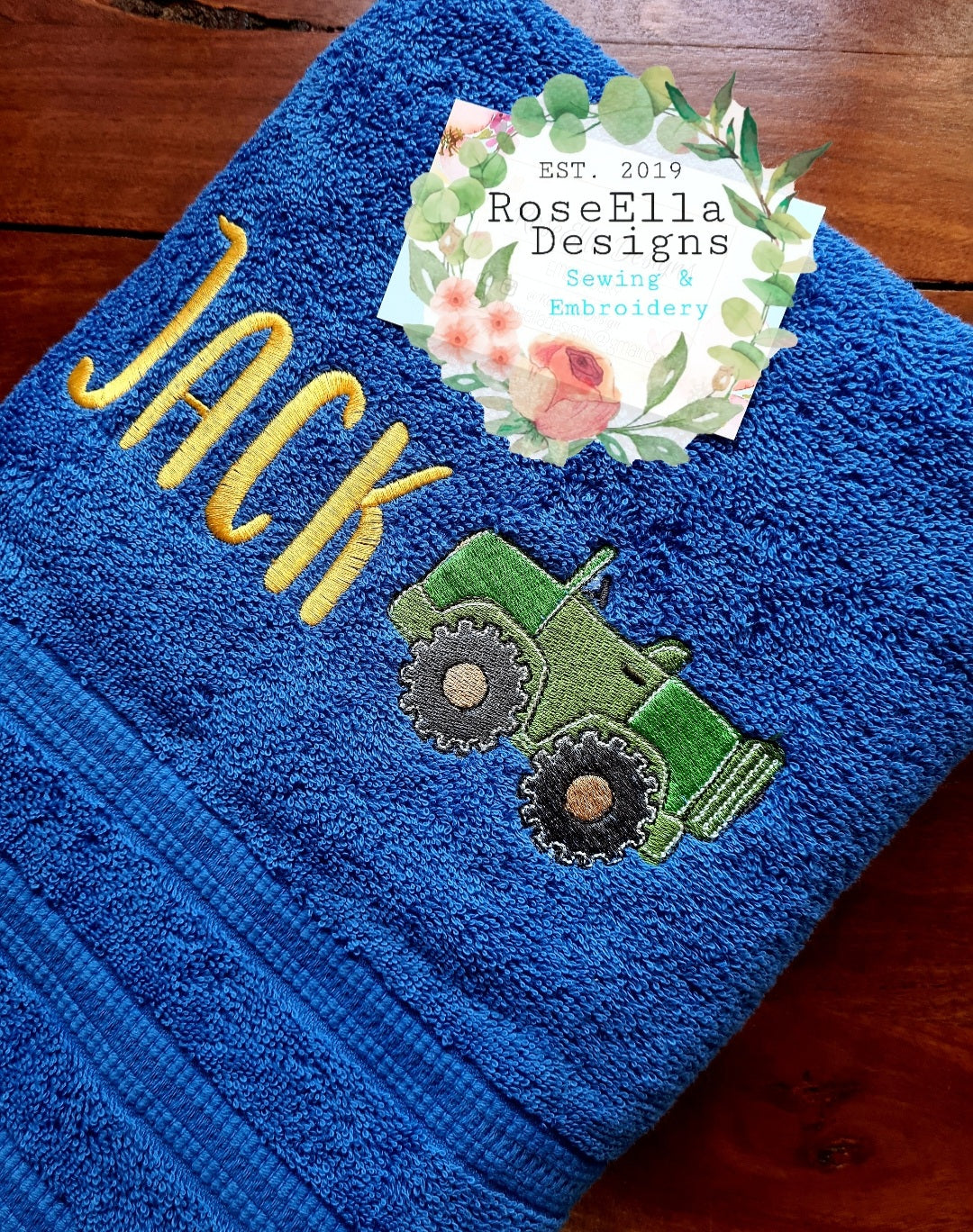 Personalised Embroidered Jeep Bath Towel