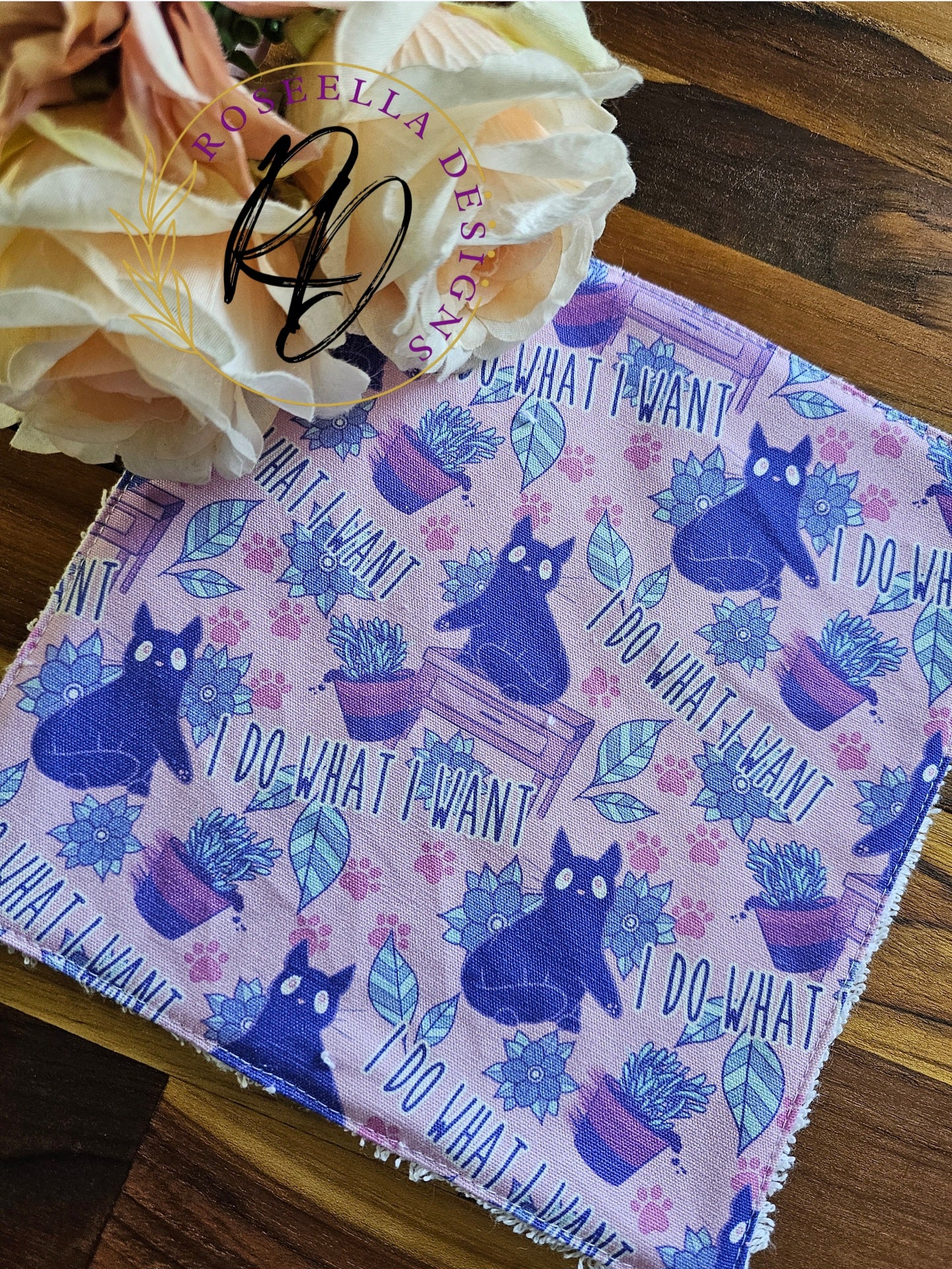 LARGE set of 3 Reusable "Kitty" Cleaning Cloths