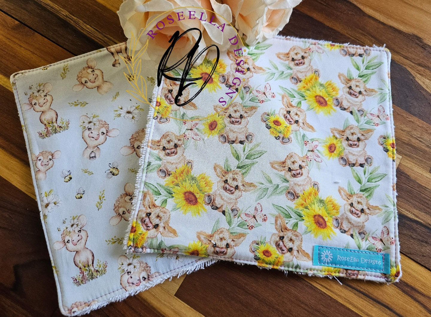 LARGE set of 2 Reusable "Cow" Cleaning Cloths
