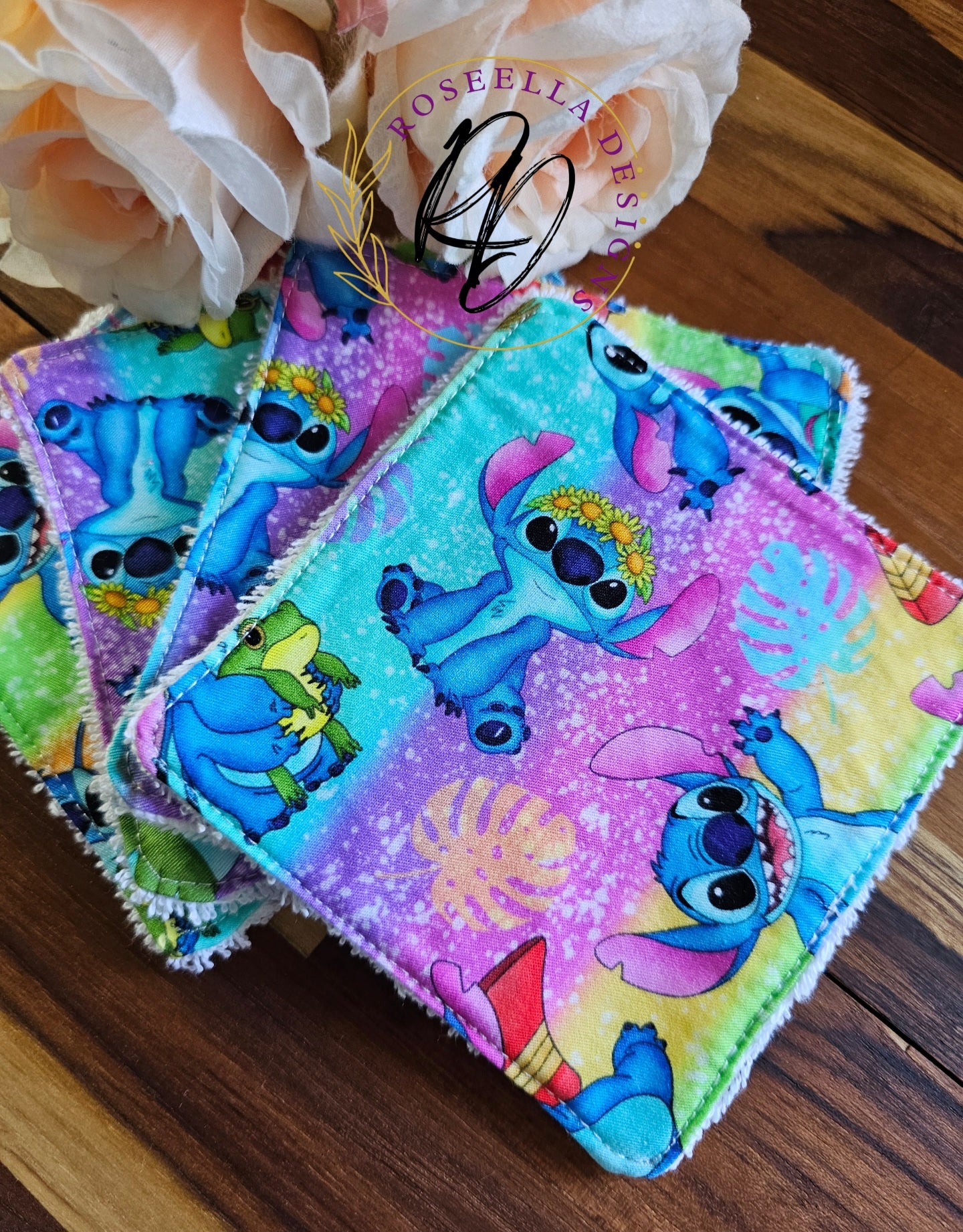 SMALL set of 4 Reusable Cotton "Alien" Makeup / Face Wipes