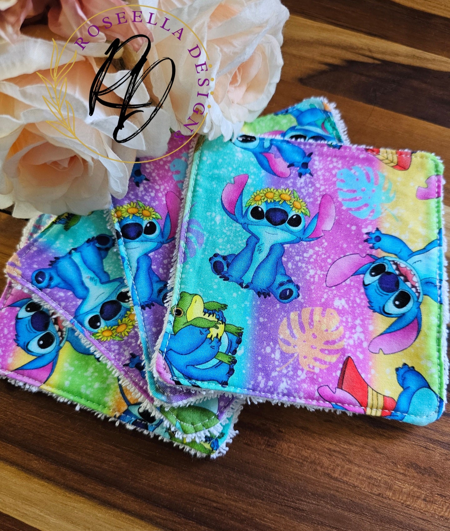 SMALL set of 4 Reusable Cotton "Alien" Makeup / Face Wipes