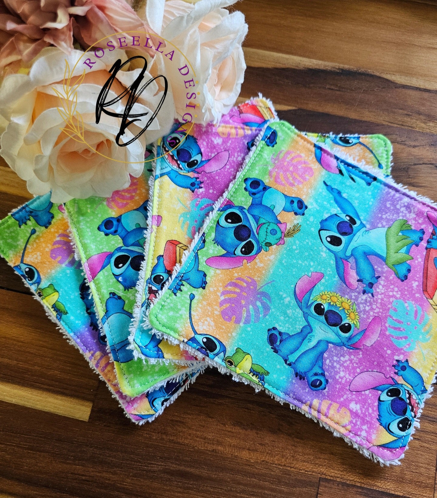 SMALL set of 4 Reusable Cotton "Alien" Makeup / Face Wipes