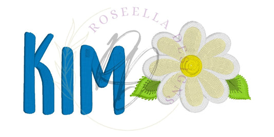 Personalised Embroidered Flower Bath Towel