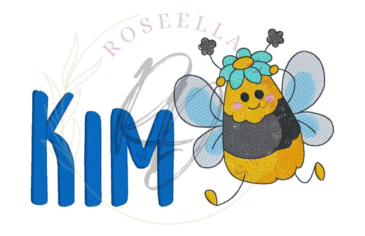 Personalised Embroidered Bee Bath Towel