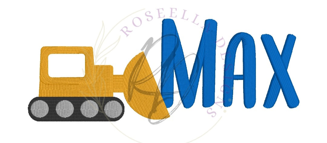 Personalised Embroidered Bulldozer Bath Towel