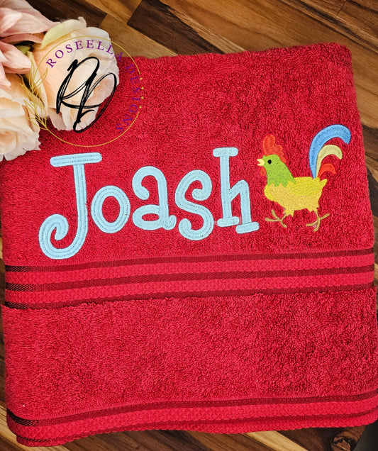 Personalised Embroidered Farm Animals Bath Towel (8 Design Options)