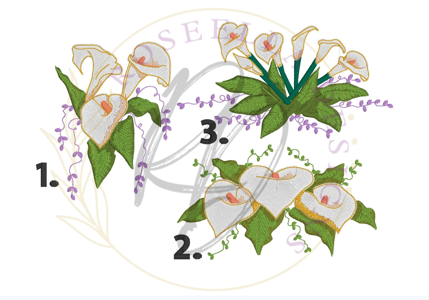 Personalised Embroidered Lilies Bath Towel (3 Design Options)