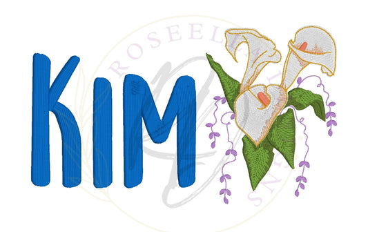 Personalised Embroidered Lilies Bath Towel (3 Design Options)