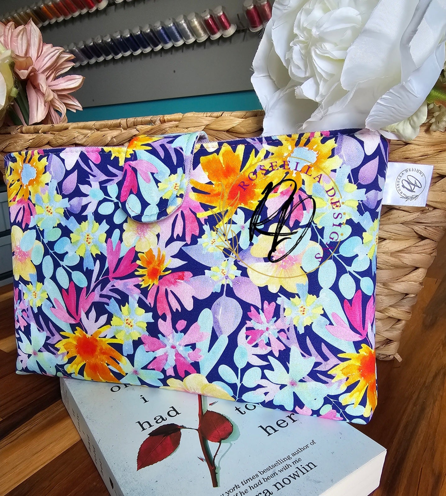 Book Sleeve Bright Floral  - Size Standard -