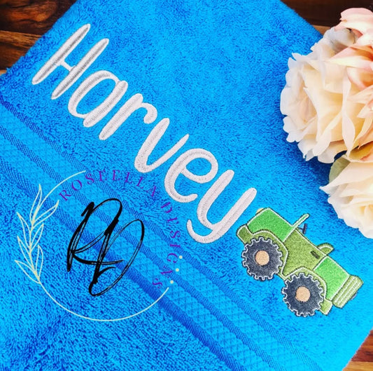 Personalised Embroidered Jeep Bath Towel