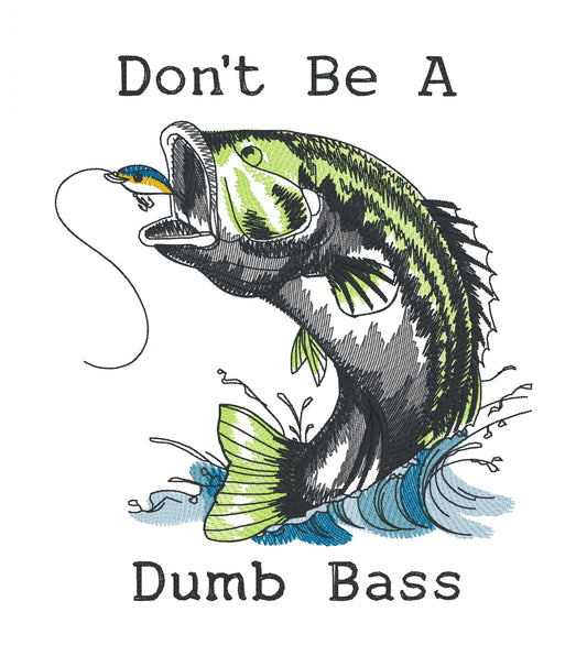 Embroidered Cotton Tea towel "Bass"