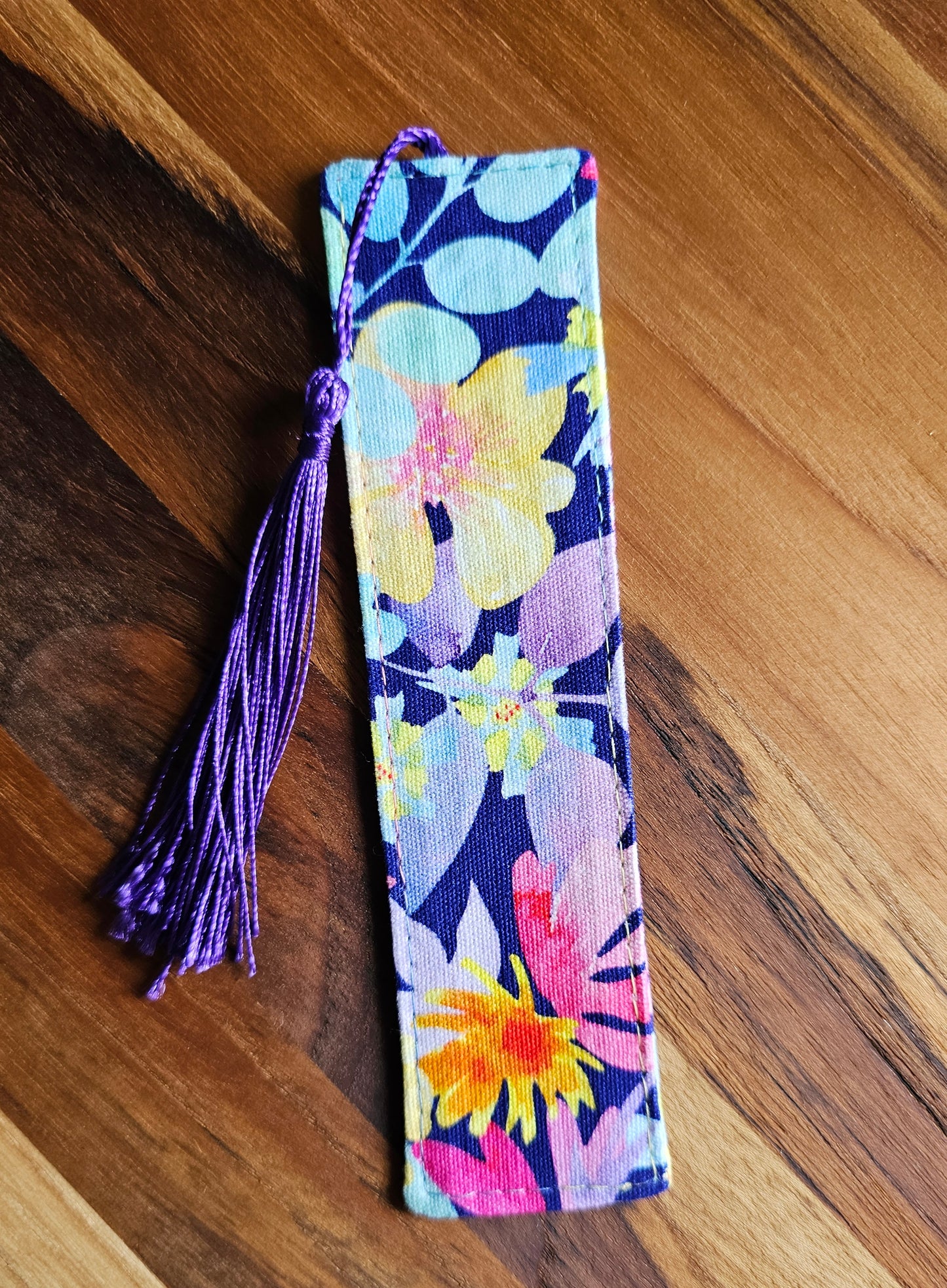 Fabric Bookmark   ~ Bright Floral ~