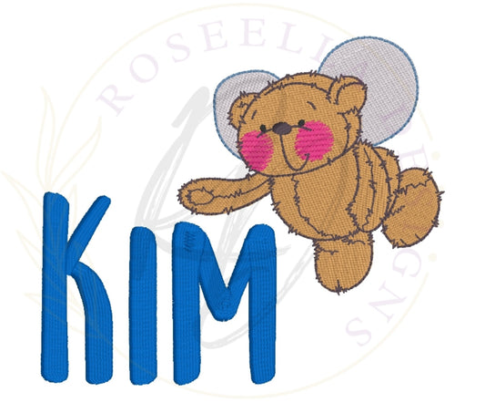 Personalised Embroidered Flutter Bear Towel