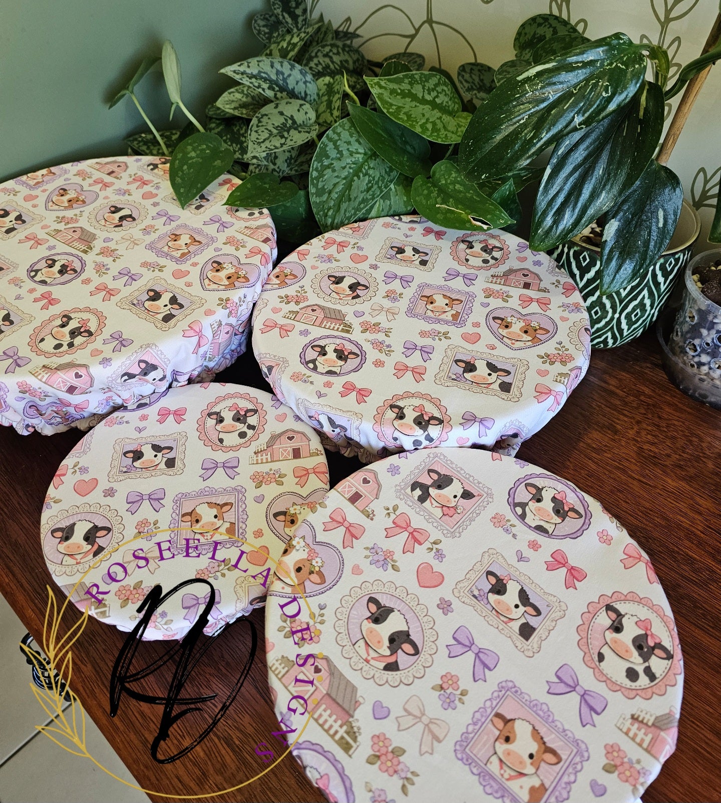 ~Cute Cows~ Reusable Bowl Cover BUNDLE 4 sizes