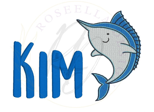 Personalised Embroidered Sword Fish Towel