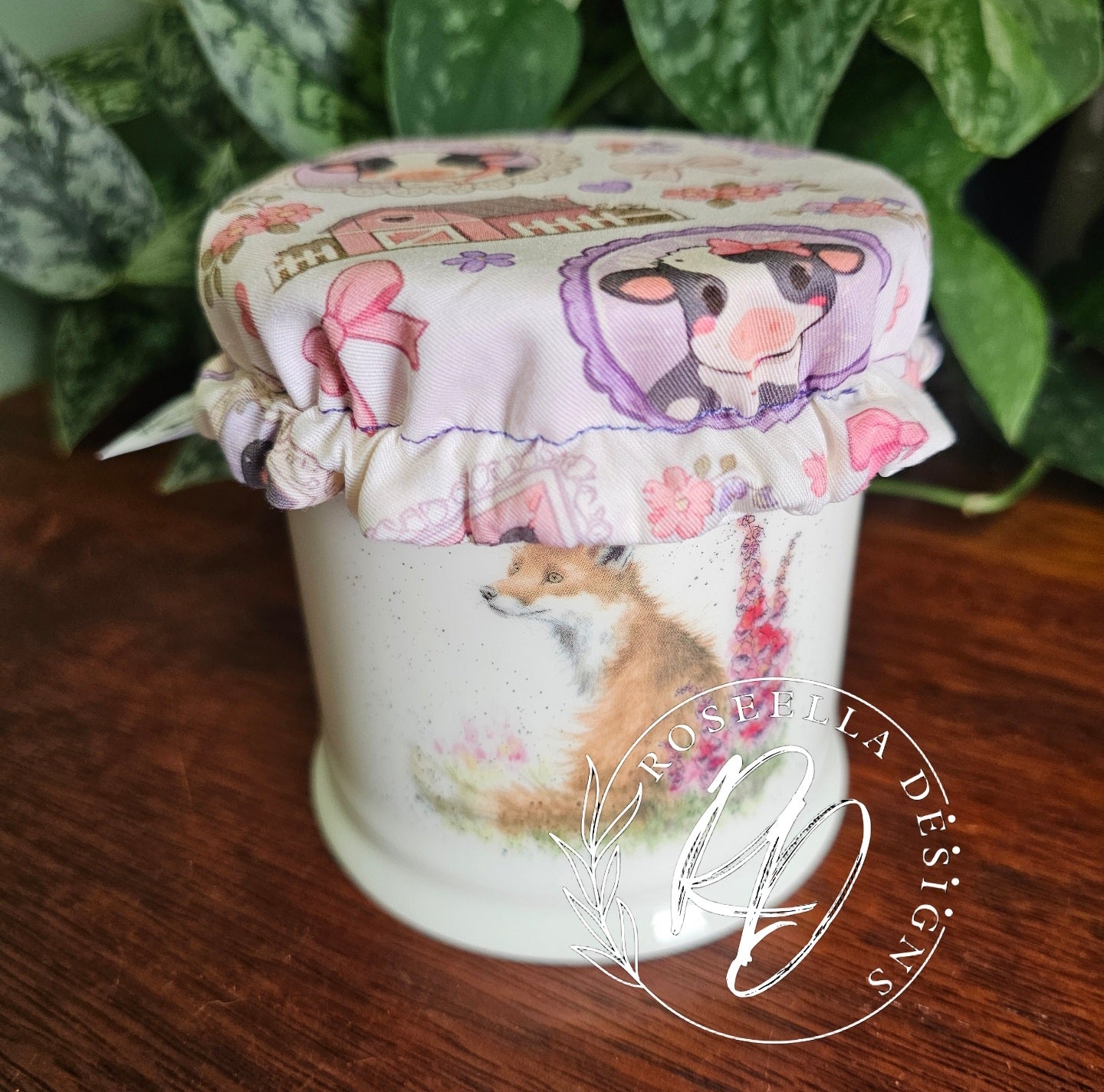 ~Cute Cows~ Reusable SD Starter Jar Cover XS ~ fits jars up to 11.43cm / 4.5"