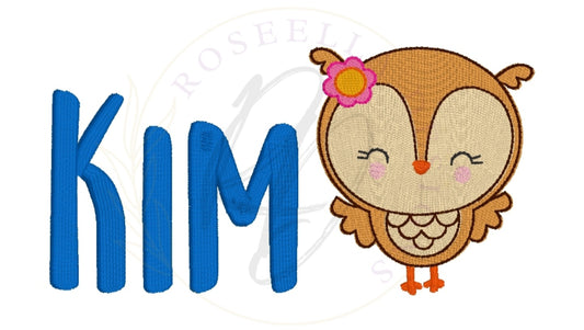 Personalised Embroidered Flower Owl Towel