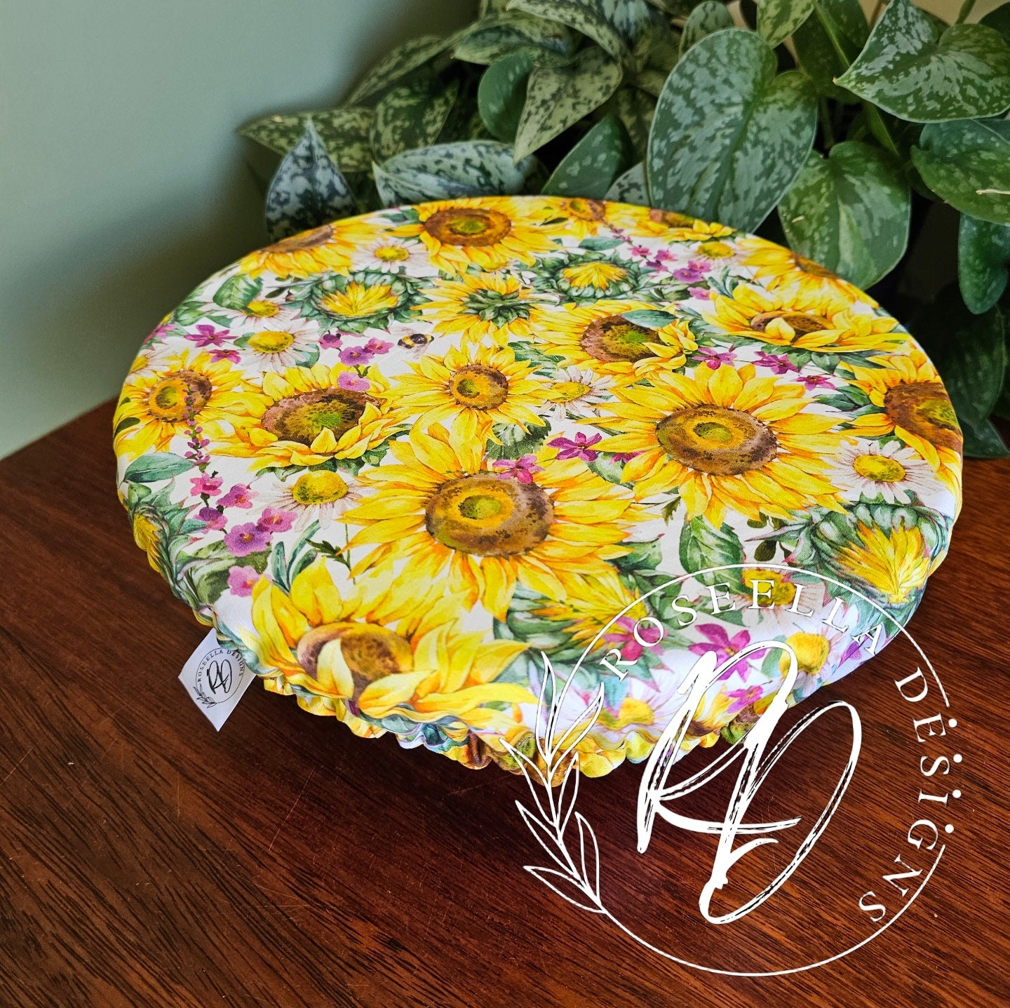 ~Sunflower ~ Reusable Bowl Cover Large ~Suitable For Stand Mixers & Bowls 20cm / 8" - 25cm/ 10"