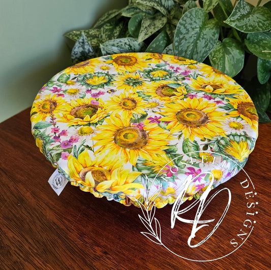 ~Sunflower ~ Reusable Bowl Cover Large ~Suitable For Stand Mixers & Bowls 20cm / 8" - 25cm/ 10"