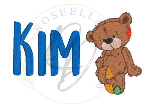 Personalised Embroidered Patchy Teddy Cute Bath Towel