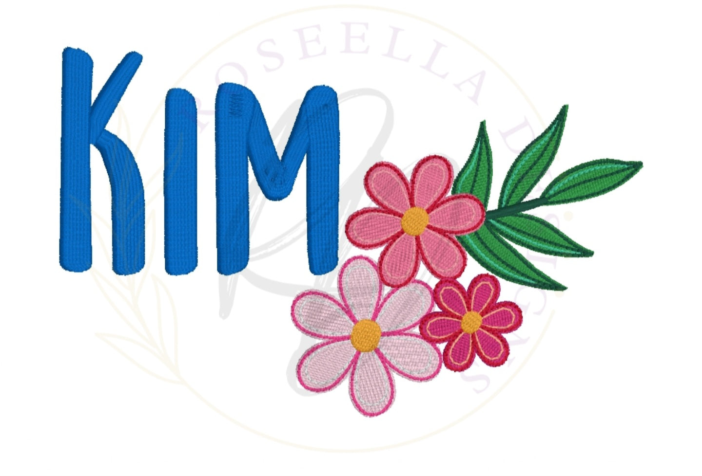 Personalised Embroidered Trio Flower Towel