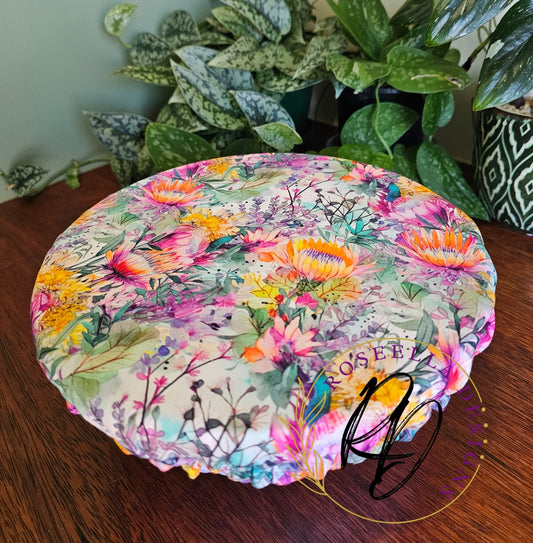 ~Australian Floral~ Reusable Bowl Cover Large ~ 20cm / 8" - 25cm/ 10"