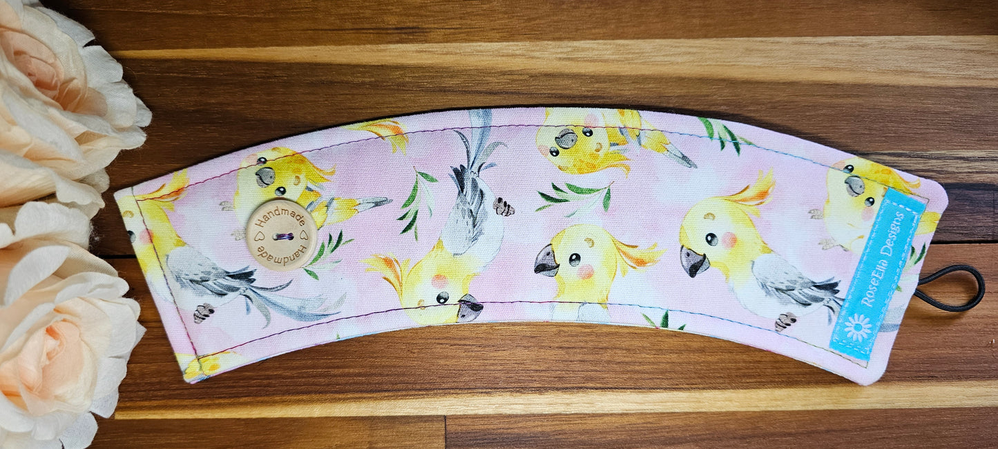 Take Away Cup Cozy  ~ Pink Cockatiel ~