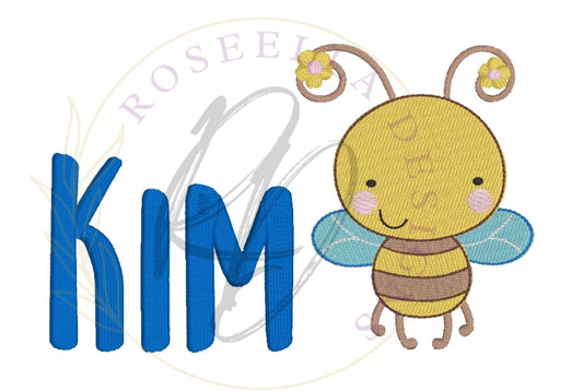 Personalised Embroidered Flower Bee Towel