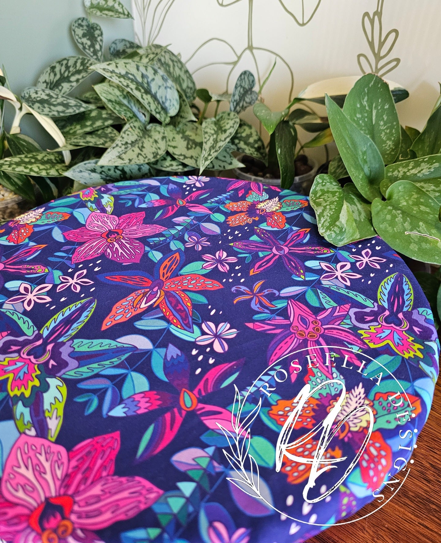 ~Neon Orchid ~ Reusable Bowl Cover XLarge~ 28cm / 11" - 35cm/ 14"