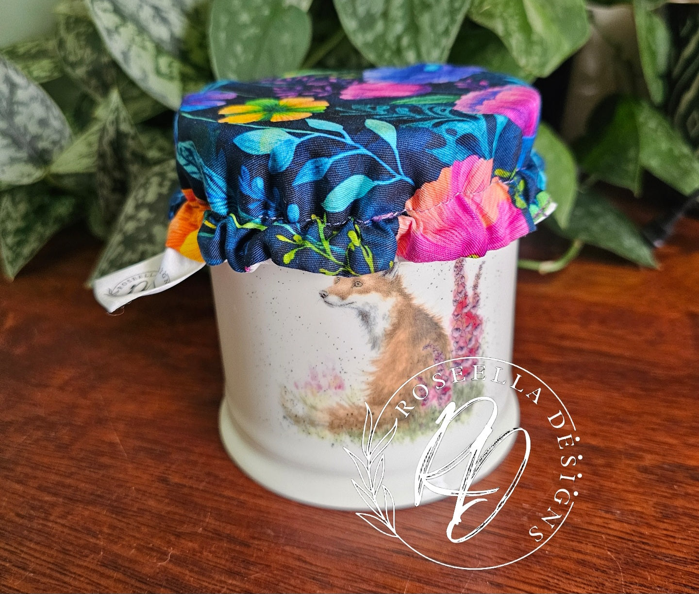 ~Fantasy Floral~ Reusable SD Starter Jar Cover XS ~ fits jars up to 11.43cm / 4.5"