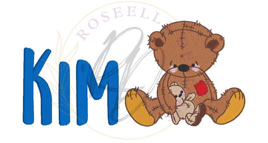 Personalised Embroidered Patchy Teddy & Toy Towel