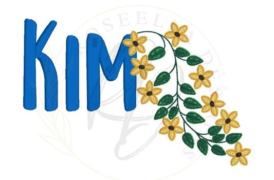 Personalised Embroidered Yellow Flower Towel