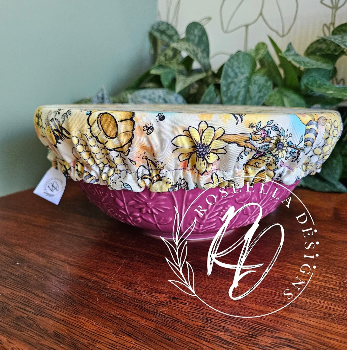 ~Queen Bee~ Reusable Bowl Cover Large ~Suitable For Stand Mixers & Bowls  20cm / 8" - 25cm/ 10"